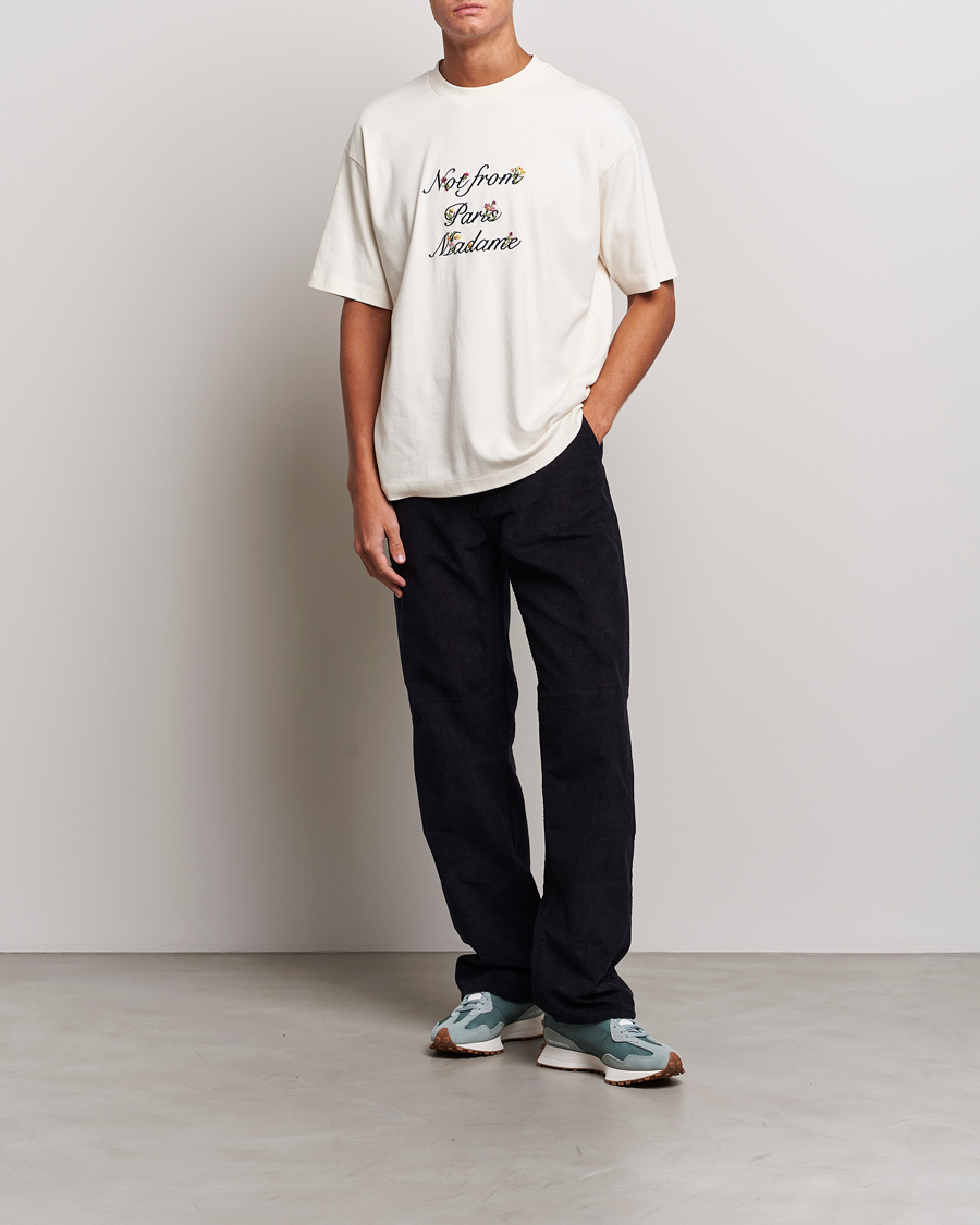 Herren | T-Shirts | Drôle de Monsieur | Flower Slogan T-Shirt Cream