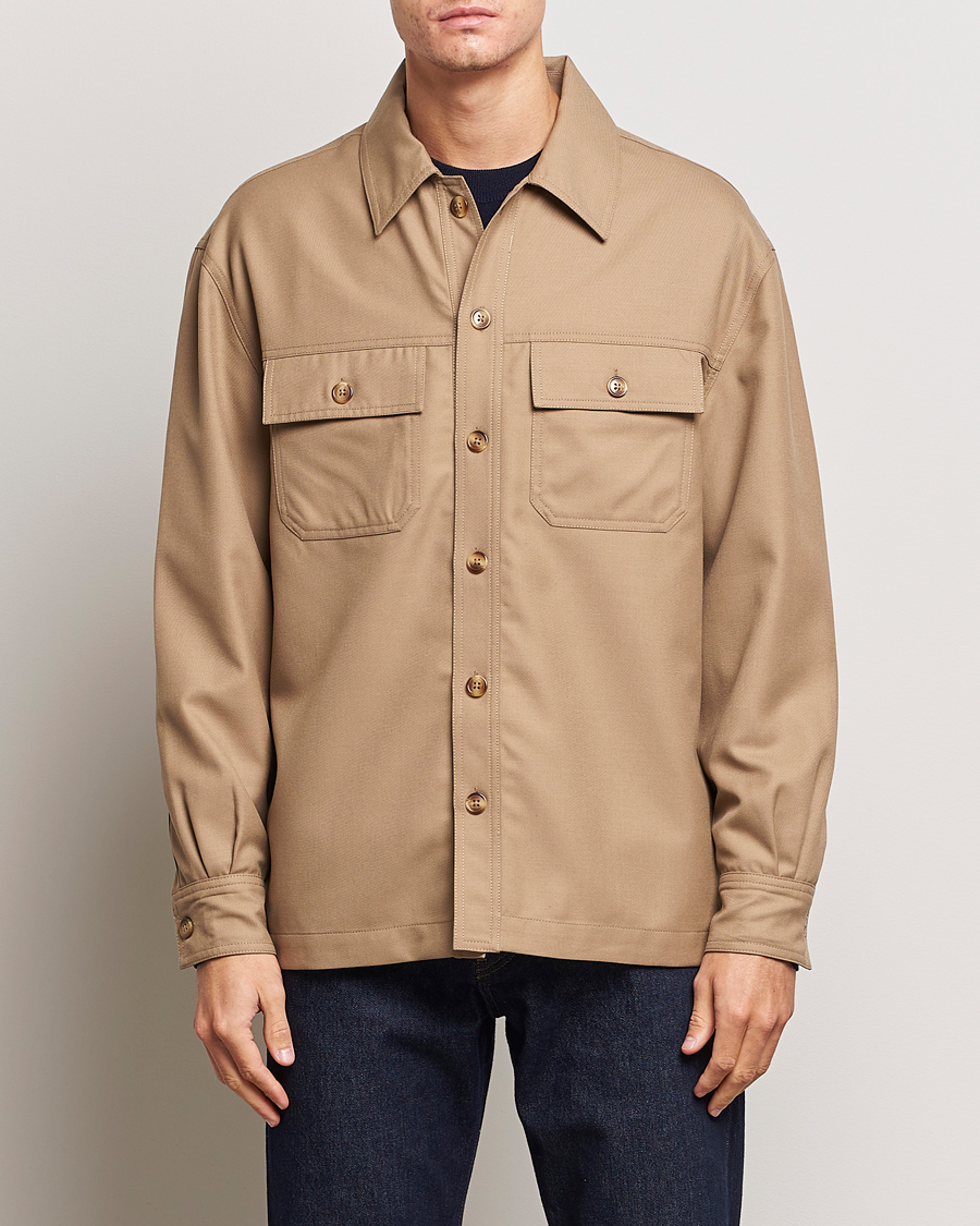Herren |  | Drôle de Monsieur | Flannel Overshirt Beige