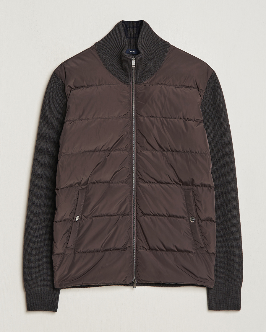 Herren | Herno | Herno | Knitted Hybrid Jacket Marrone