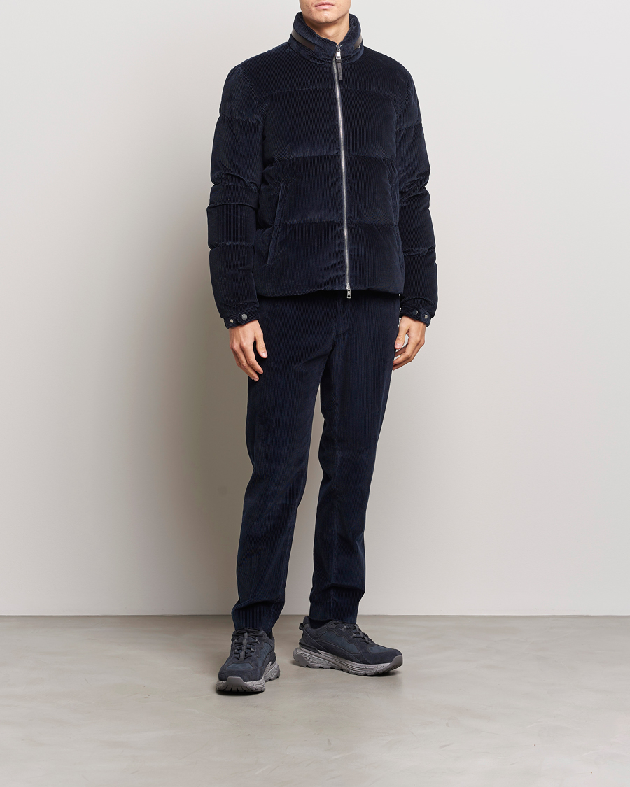 Herren | Jacken | Moncler | Besbre Corduroy Down Jacket Navy