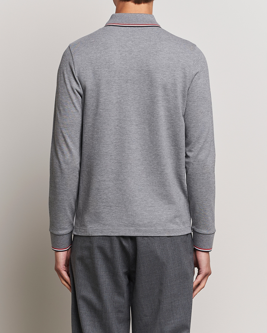 Herren | Pullover | Moncler | Contrast Rib Long Sleeve Polo Light Grey