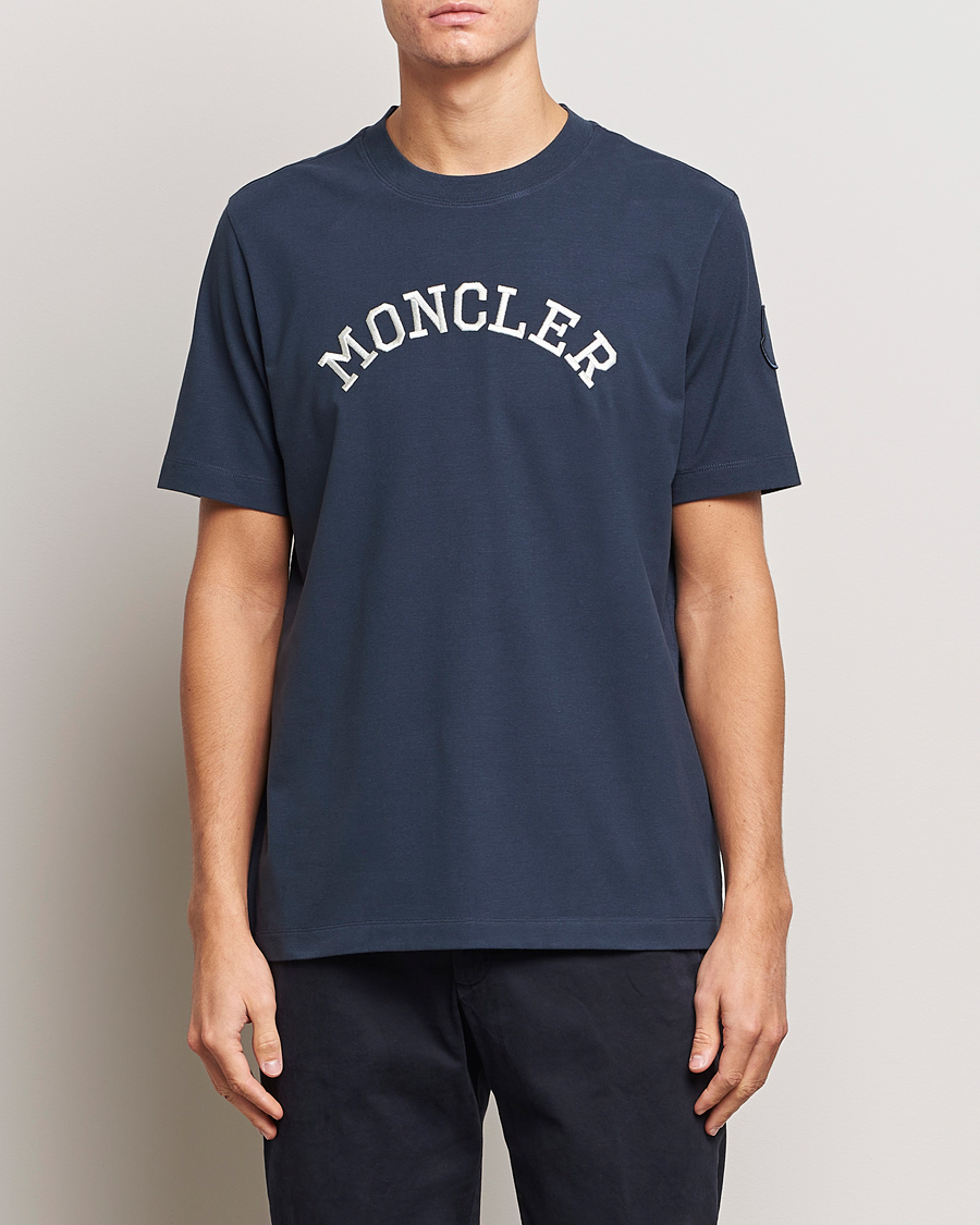 Herren |  | Moncler | Lettering T-Shirt Navy