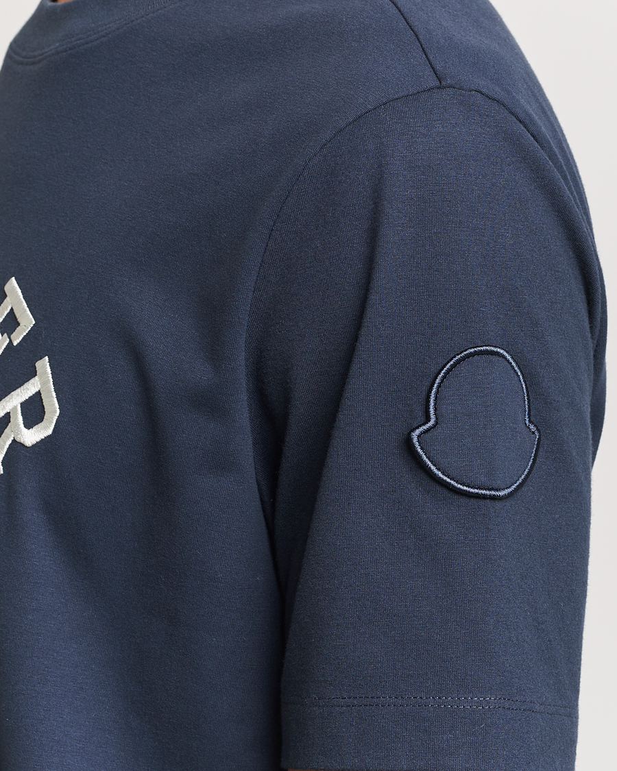 Herren | T-Shirts | Moncler | Lettering T-Shirt Navy