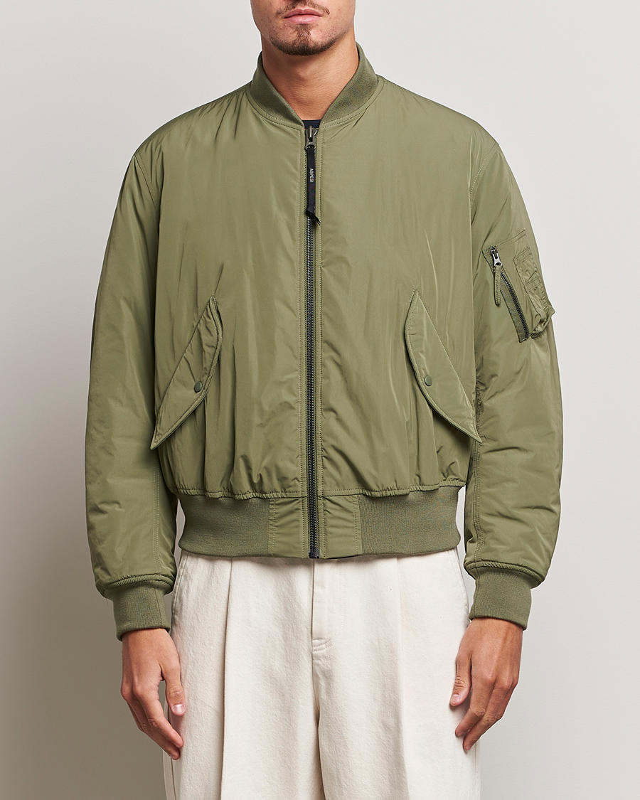 Men | Spring Jackets | Aspesi | Gunner Nylon Flight Bomber Olive