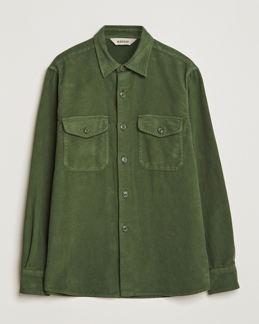 Herren | Jacken | Aspesi | Moleskine Shirt Jacket Dark Military