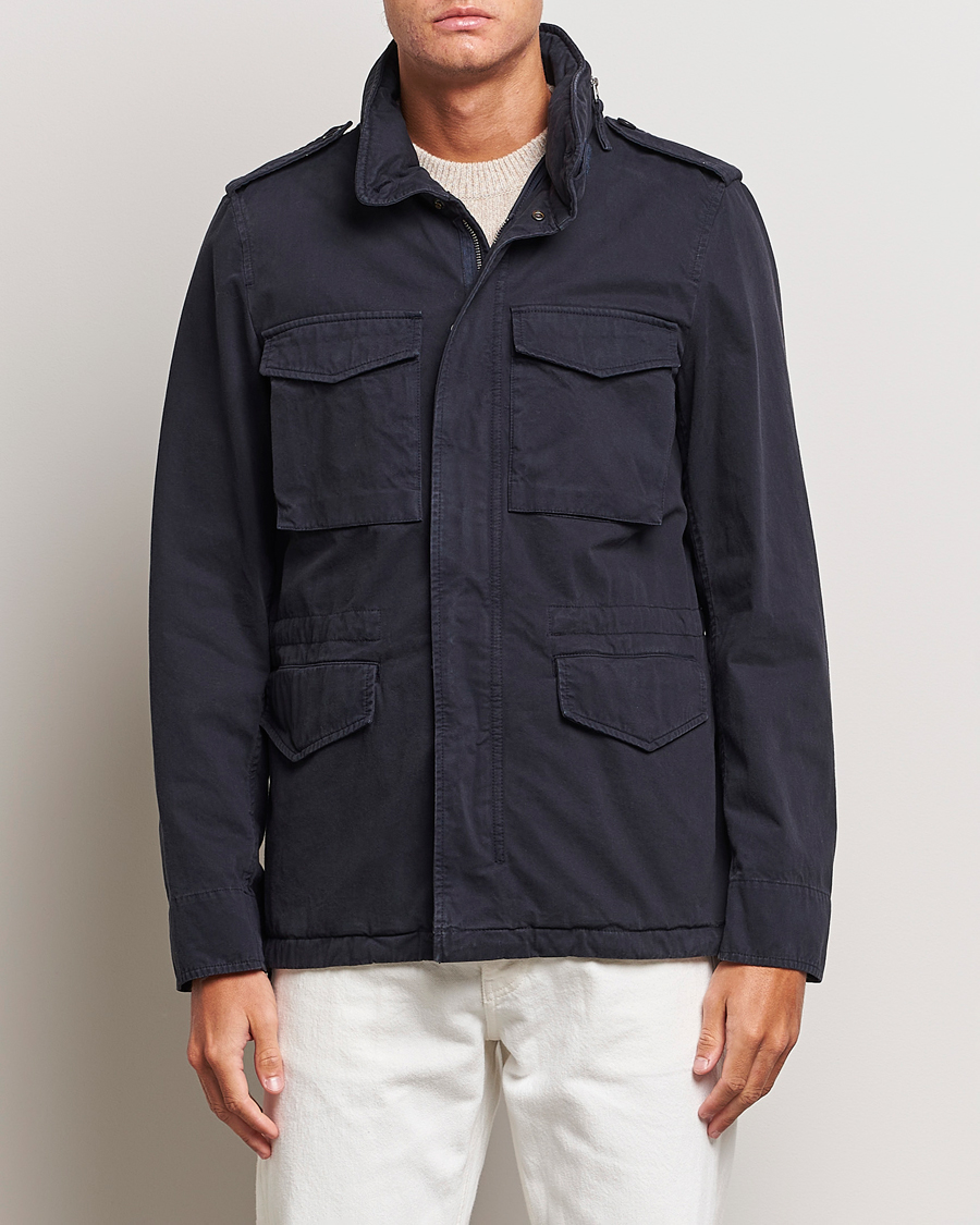 Herren |  | Aspesi | Lined Cotton Field Jacket Navy