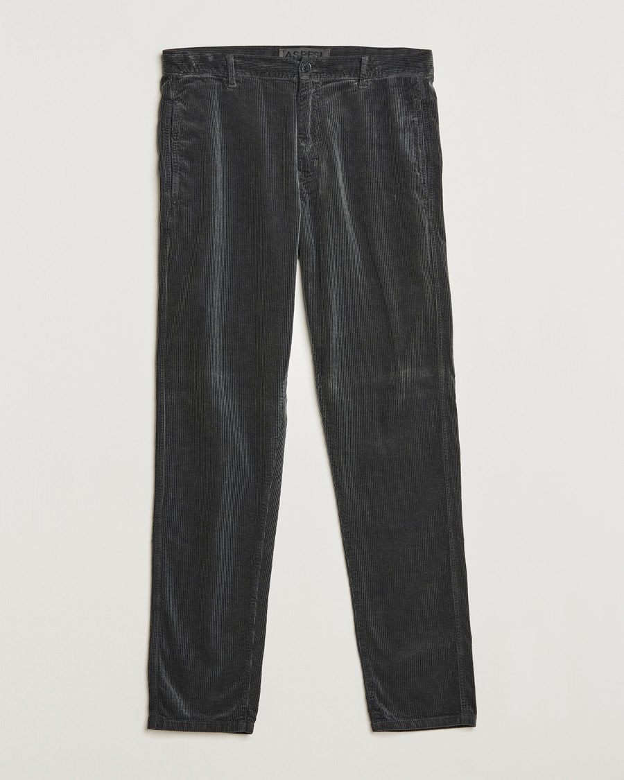 Herren | Hosen | Aspesi | Drawstring Corduroy Trousers Charcoal