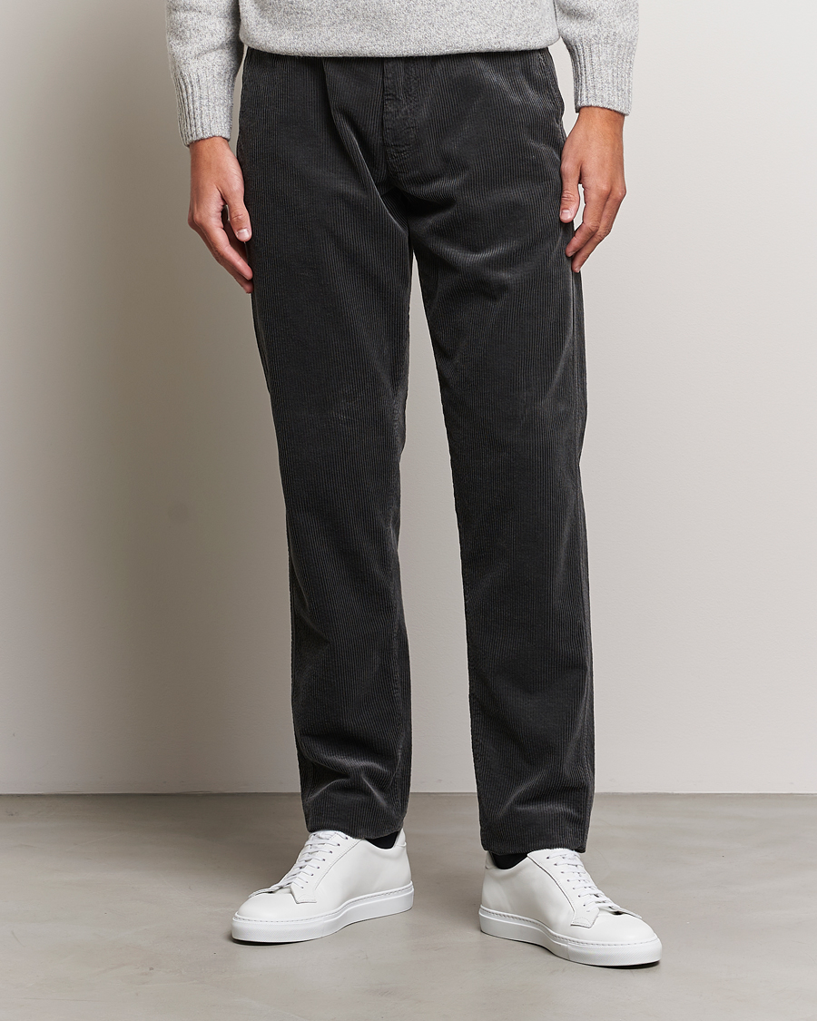 Herren | Cordhosen | Aspesi | Drawstring Corduroy Trousers Charcoal