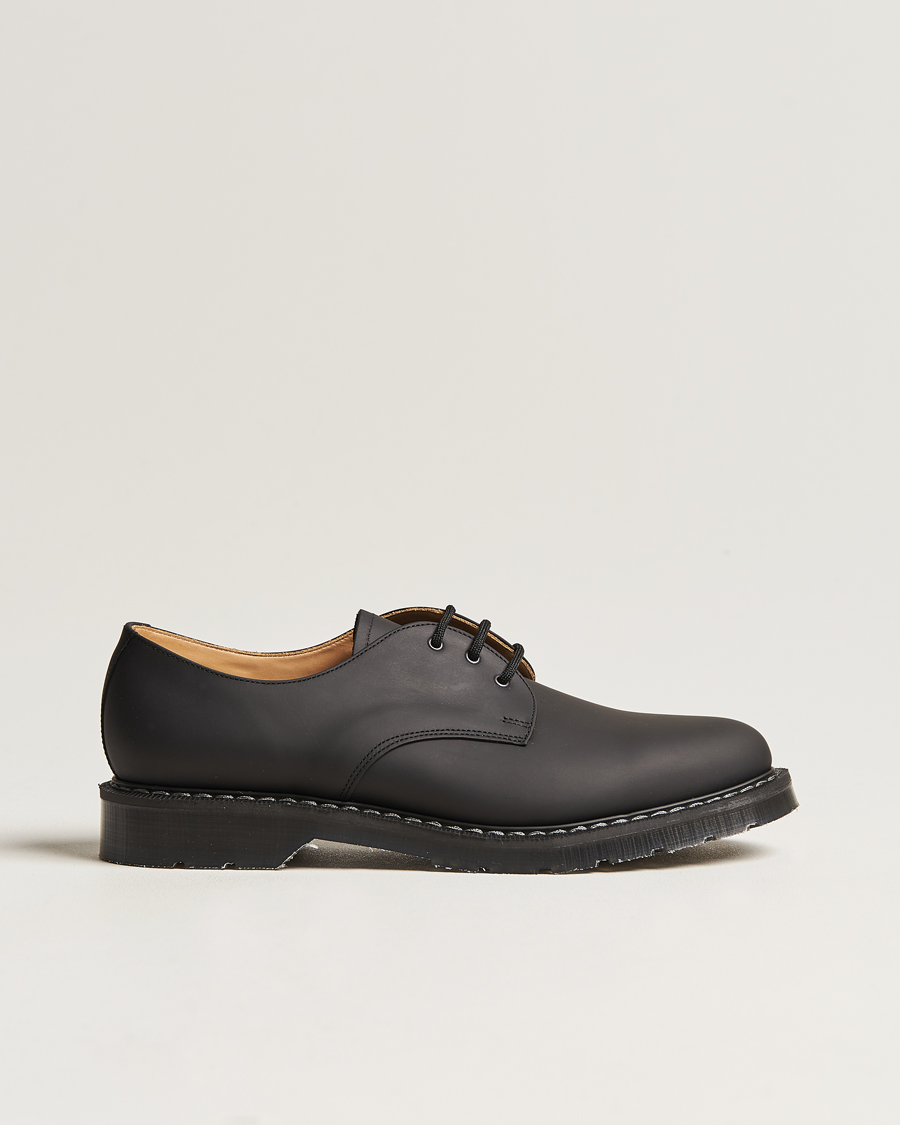 Herren | Solovair 3 Eye Gibson Shoe Black Greasy | Solovair | 3 Eye Gibson Shoe Black Greasy
