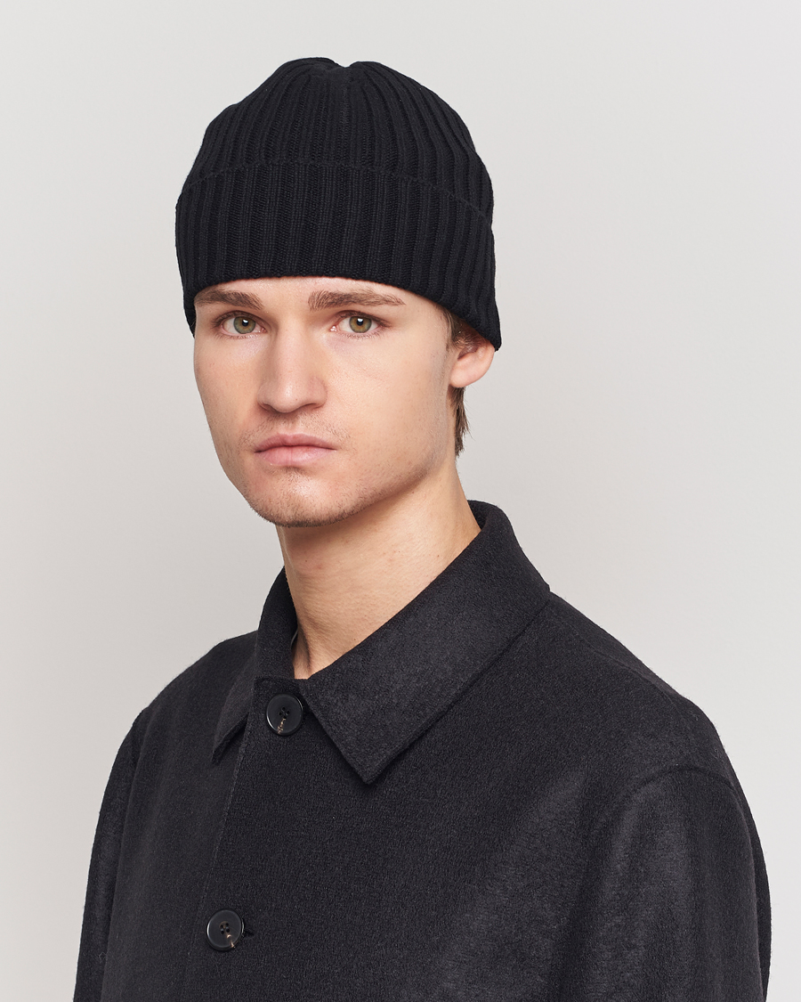 Herren |  | Piacenza Cashmere | Ribbed Cashmere Beanie Black