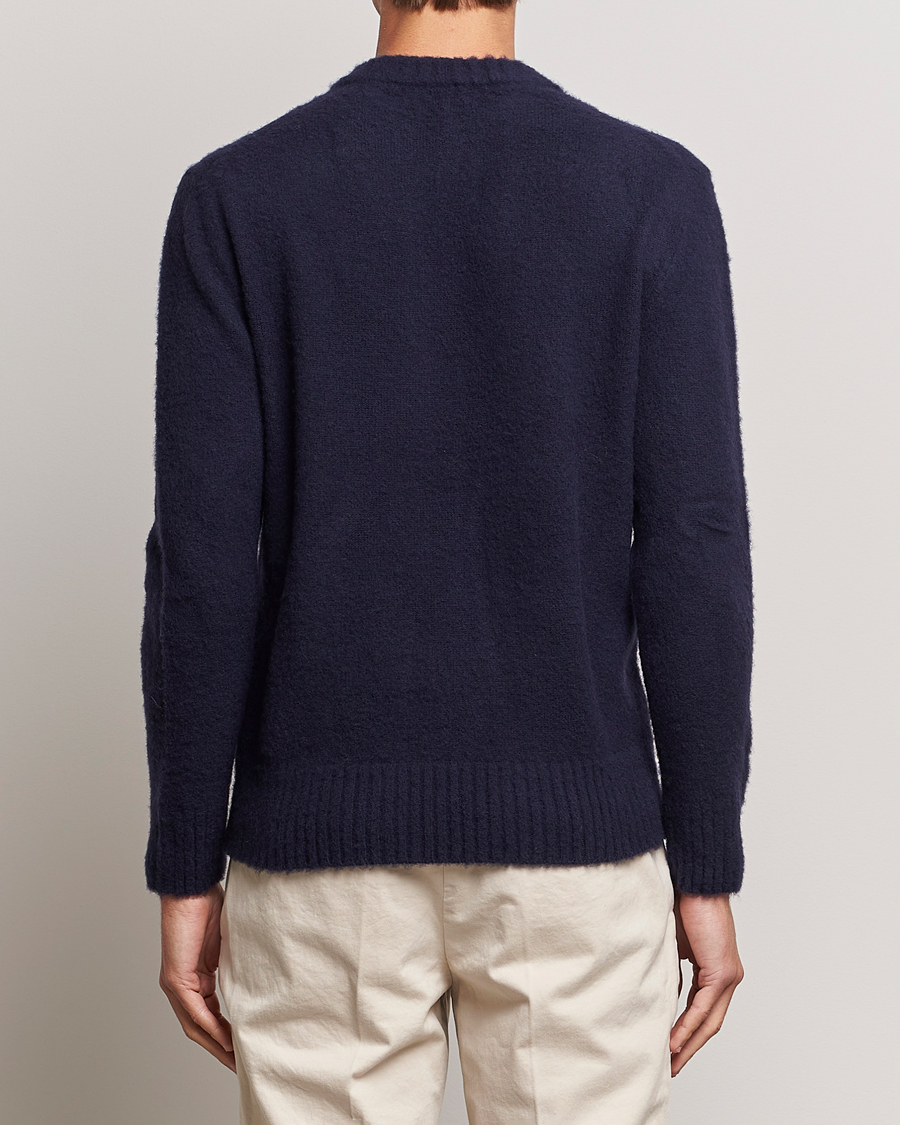 Herren | Pullover | Piacenza Cashmere | Brushed Wool Crew Neck Navy