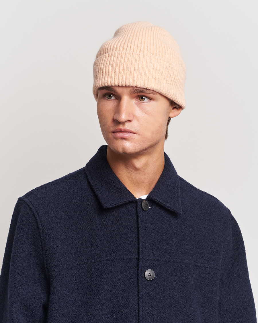 Herren | Mützen | Le Bonnet | Lambswool/Caregora Beanie Peach