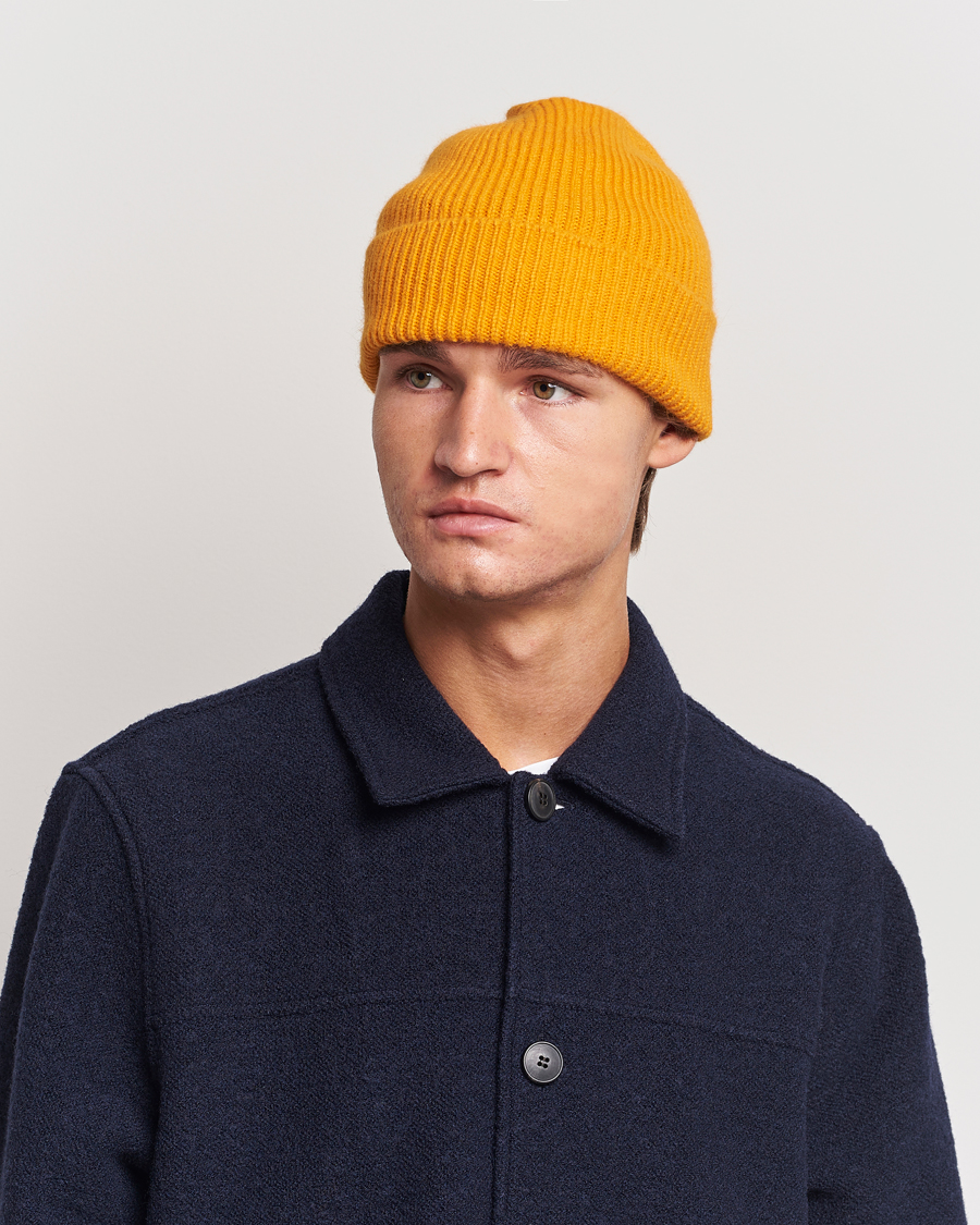 Herren | Mützen | Le Bonnet | Lambswool/Caregora Beanie Orange Peel