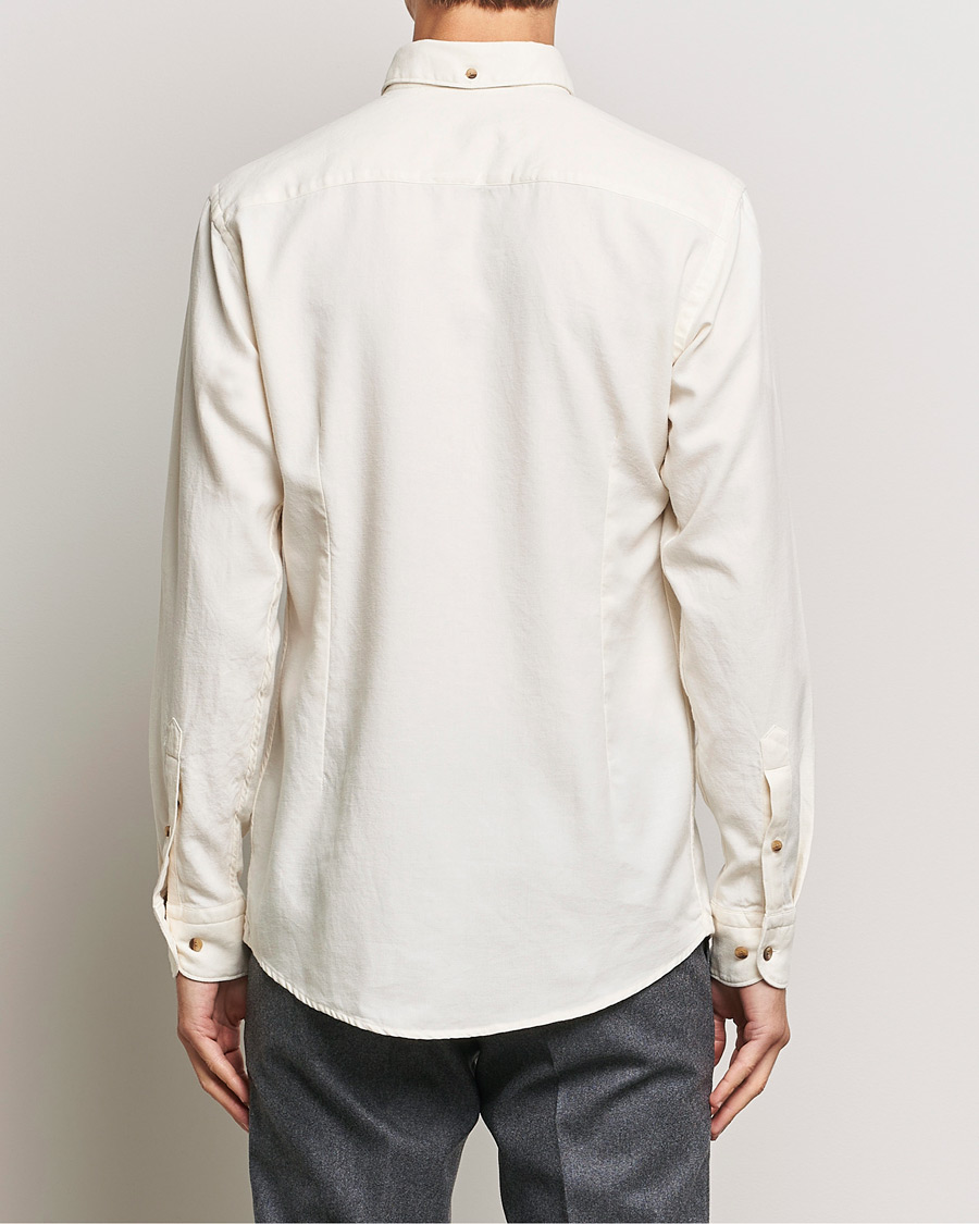 Herren | Hemden | Eton | Slim Fit Twill Flannel Shirt Off White