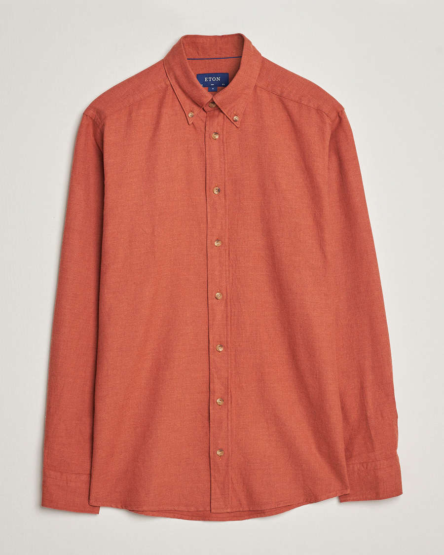 Herren | Hemden | Eton | Slim Fit Twill Flannel Shirt Rust Red