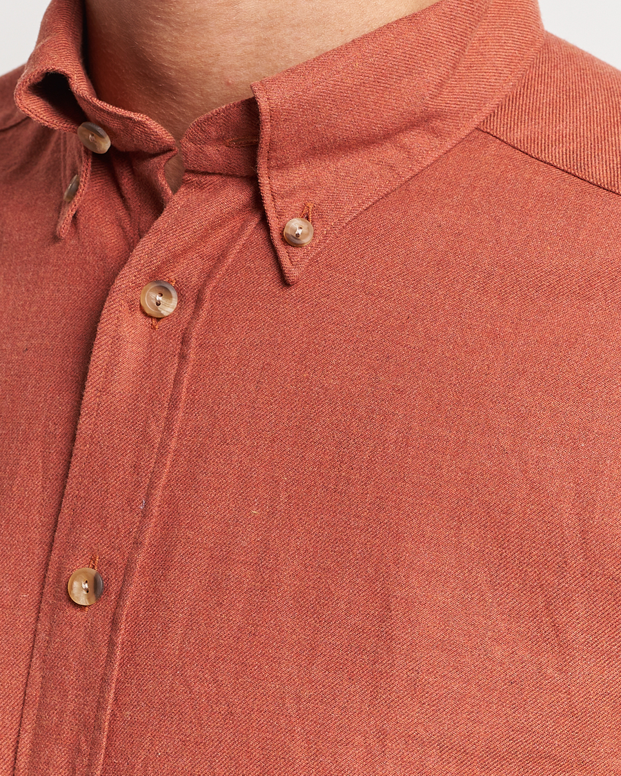 Herren | Hemden | Eton | Slim Fit Twill Flannel Shirt Rust Red