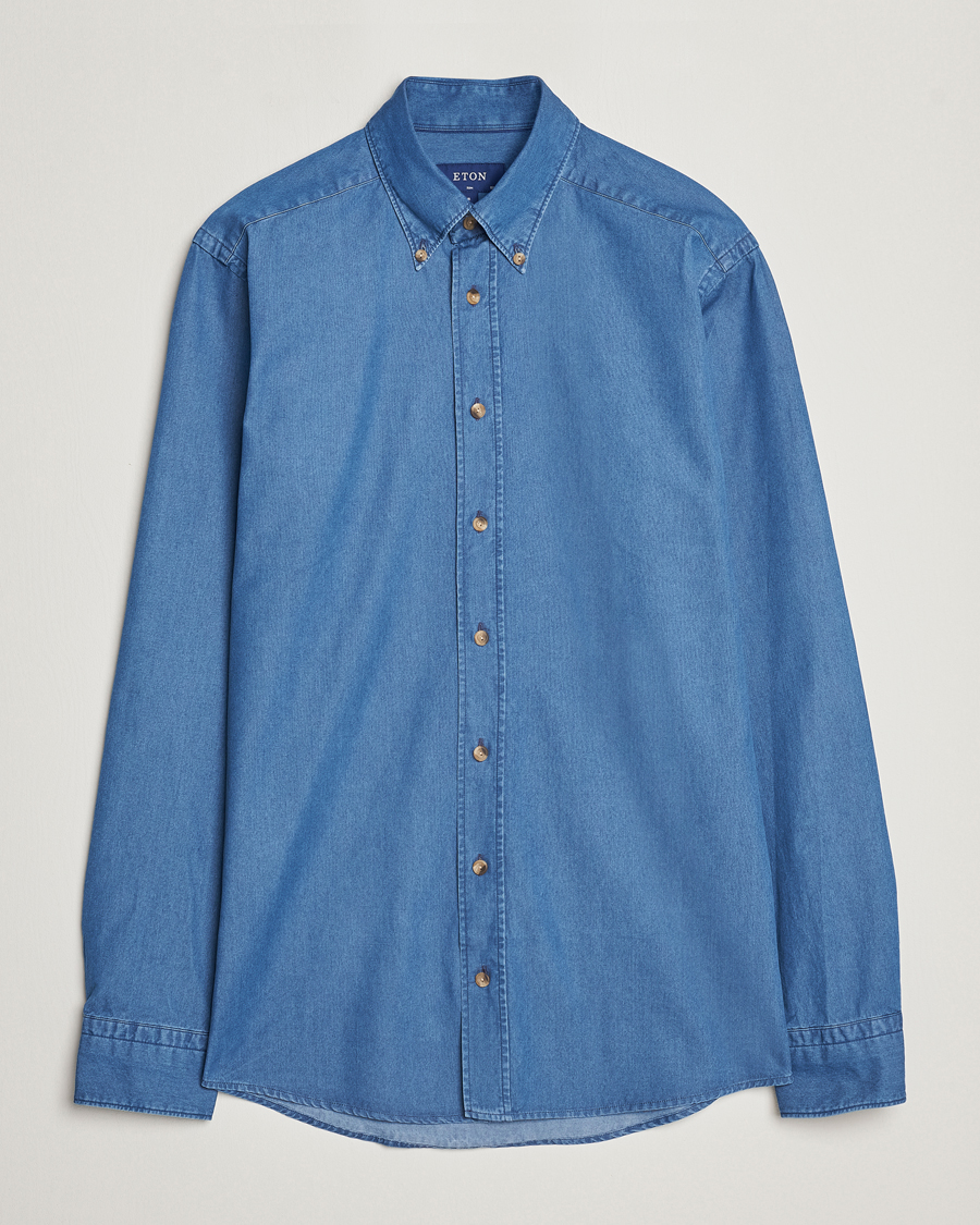 Herren | Hemden | Eton | Slim Fit Denim Shirt Blue