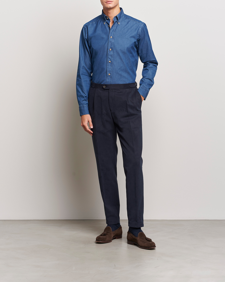 Herren | Hemden | Eton | Slim Fit Denim Shirt Dark Blue