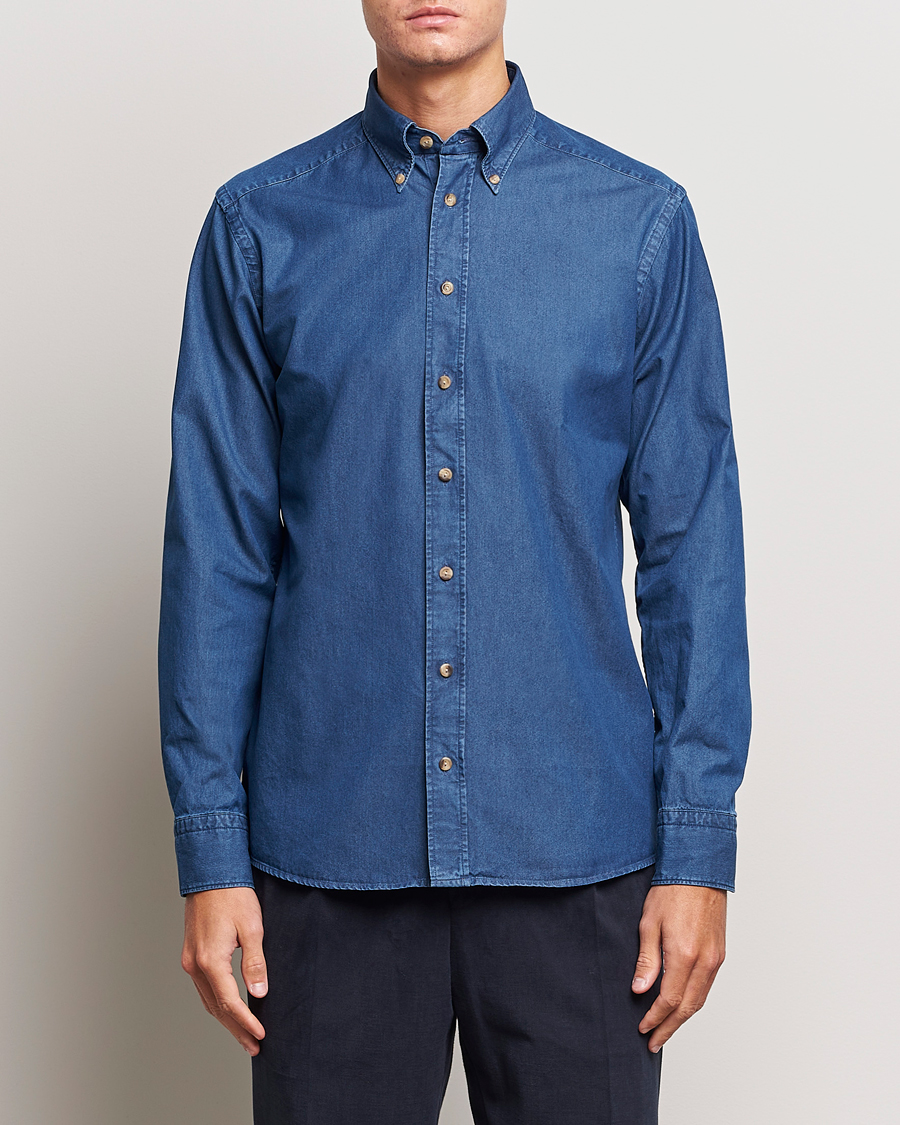 Herren | Hemden | Eton | Slim Fit Denim Shirt Dark Blue