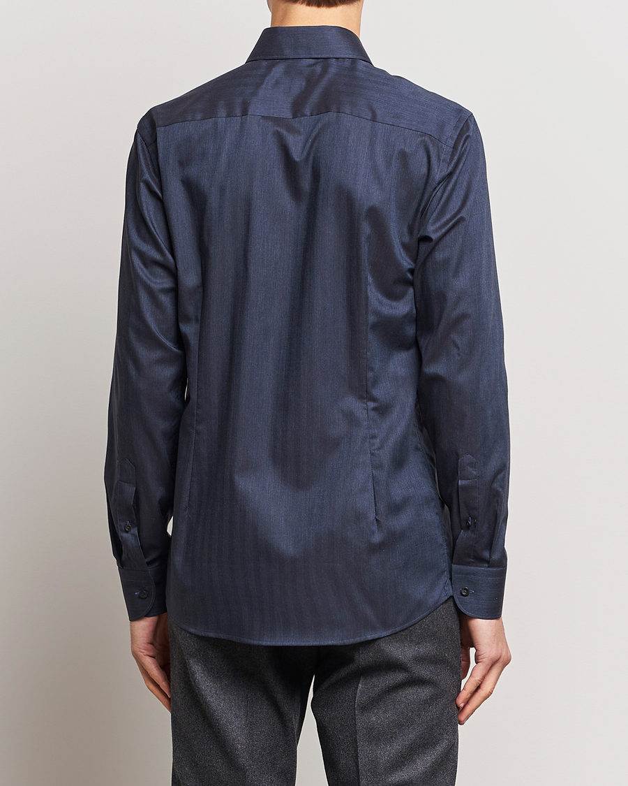 Herren | Hemden | Eton | Slim Fit Wrinkle Free Flannel Shirt Navy Blue