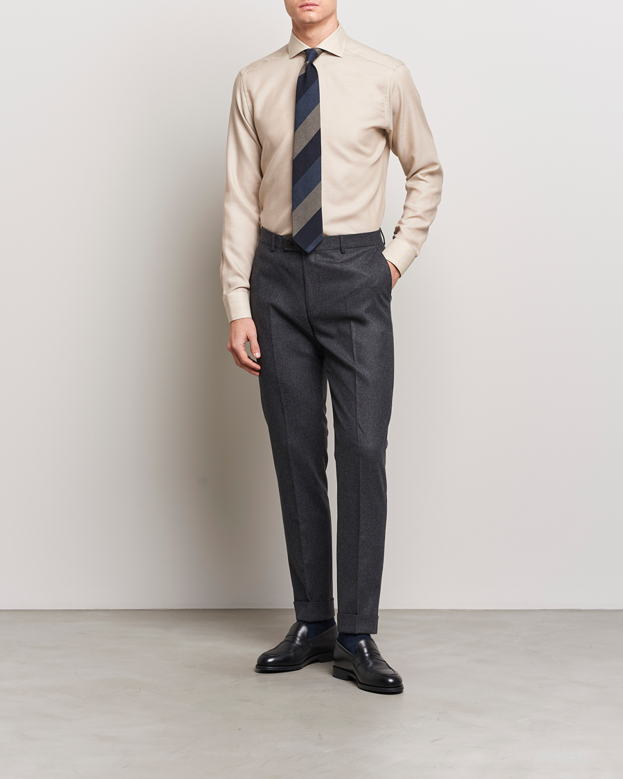 Herren | Hemden | Eton | Slim Fit Merino Shirt Beige