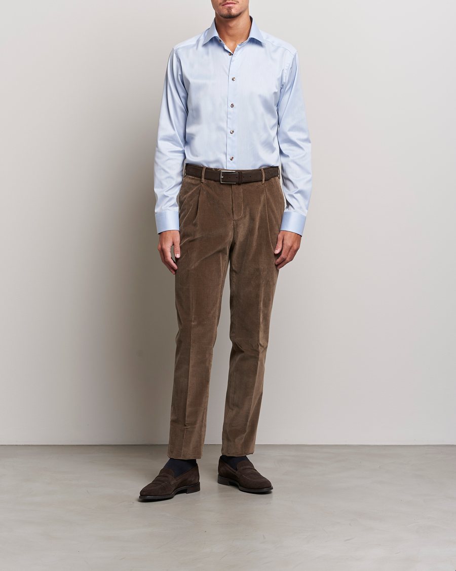 Herren | Hemden | Eton | Slim Fit Signature Twill Contrast Shirt Blue