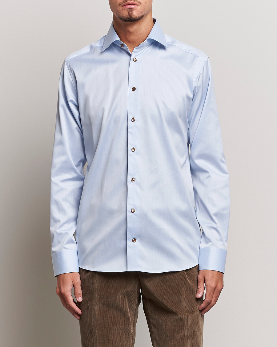 Herren | Formelle Hemden | Eton | Slim Fit Signature Twill Contrast Shirt Blue