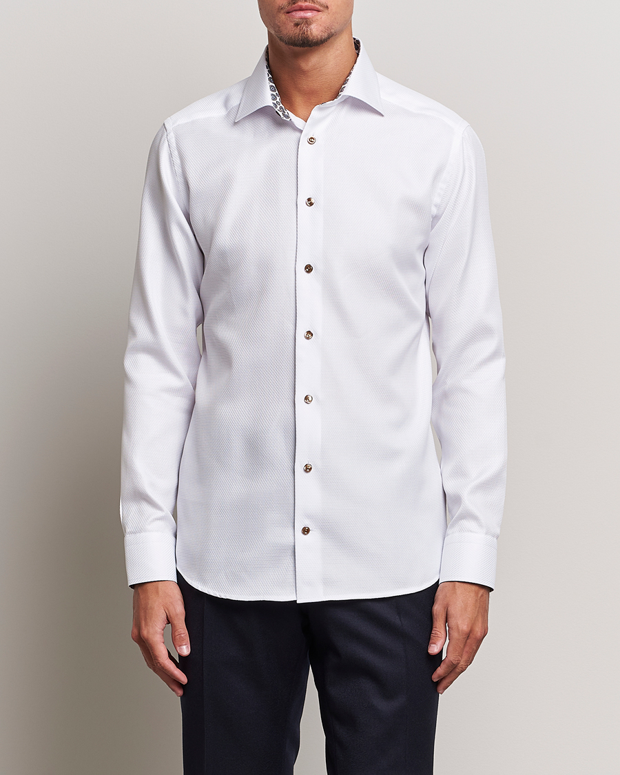 Herren | Eton | Eton | Slim Fit Royal Dobby Contrast Shirt White