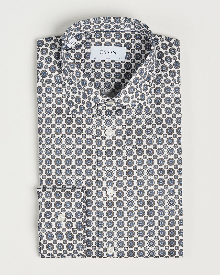 Herren | Hemden | Eton | Slim Fit Signature Twill Printed Shirt Brown