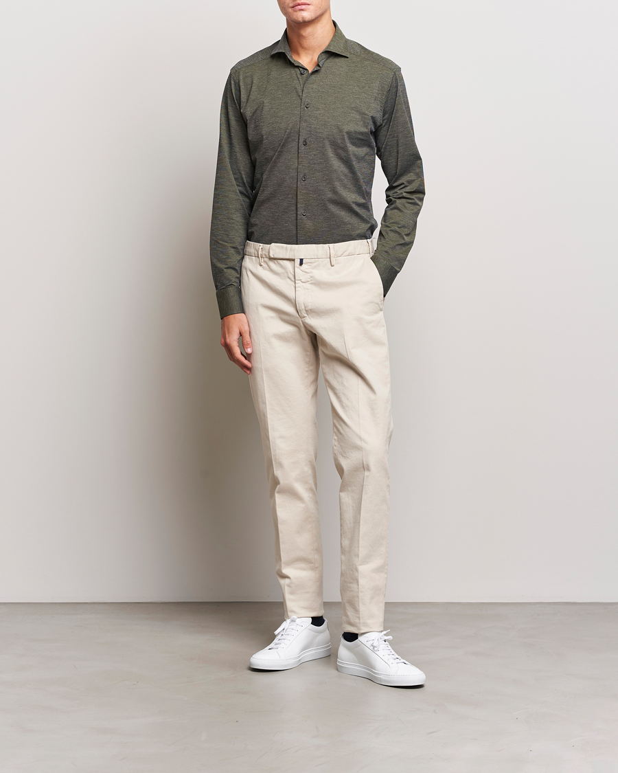 Herren | Hemden | Eton | Slim Fit Four Way Stretch Shirt Dark Green