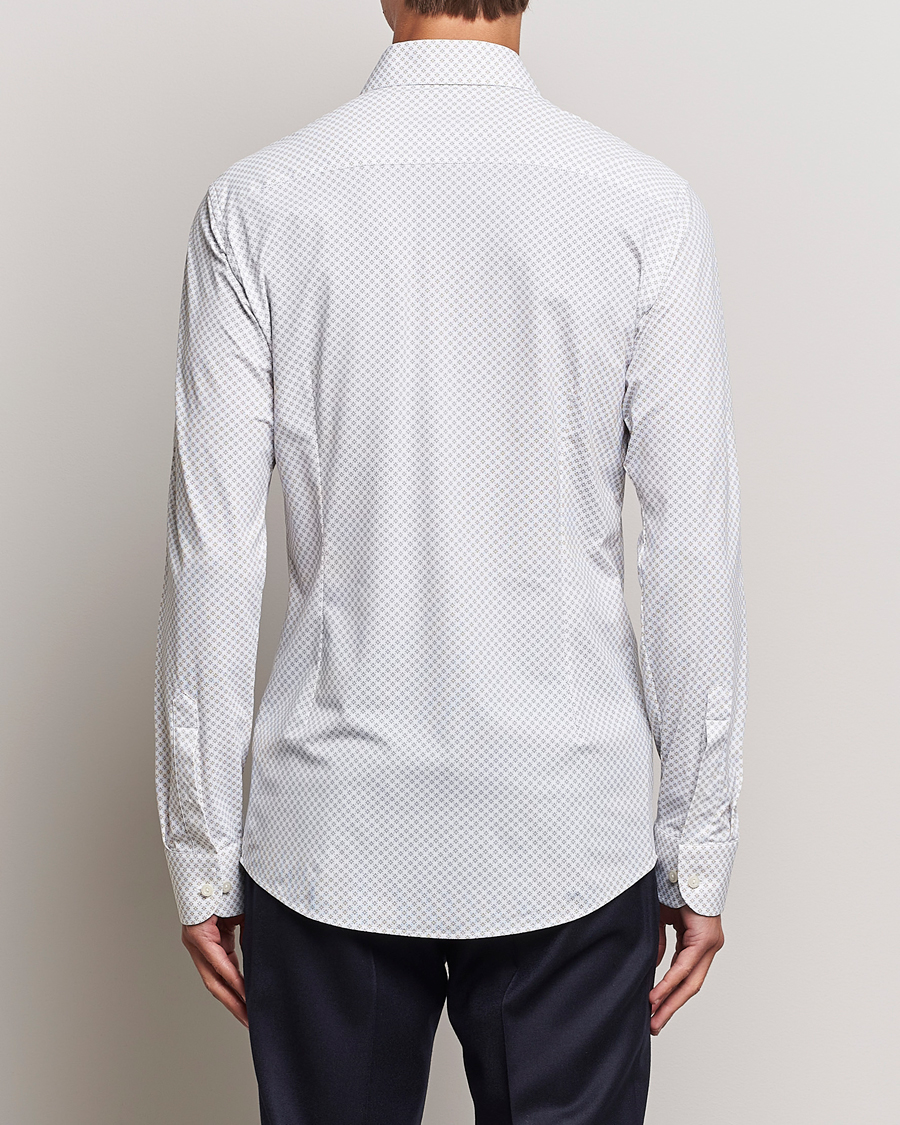 Herren | Hemden | Eton | Slim Fit Four Way Stretch Printed Shirt Beige