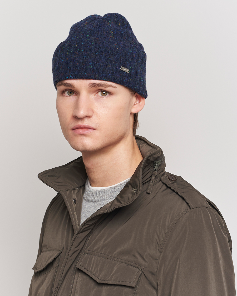 Herren | Eton Wool Blend Donegal Beanie Navy Blue | Eton | Wool Blend Donegal Beanie Navy Blue
