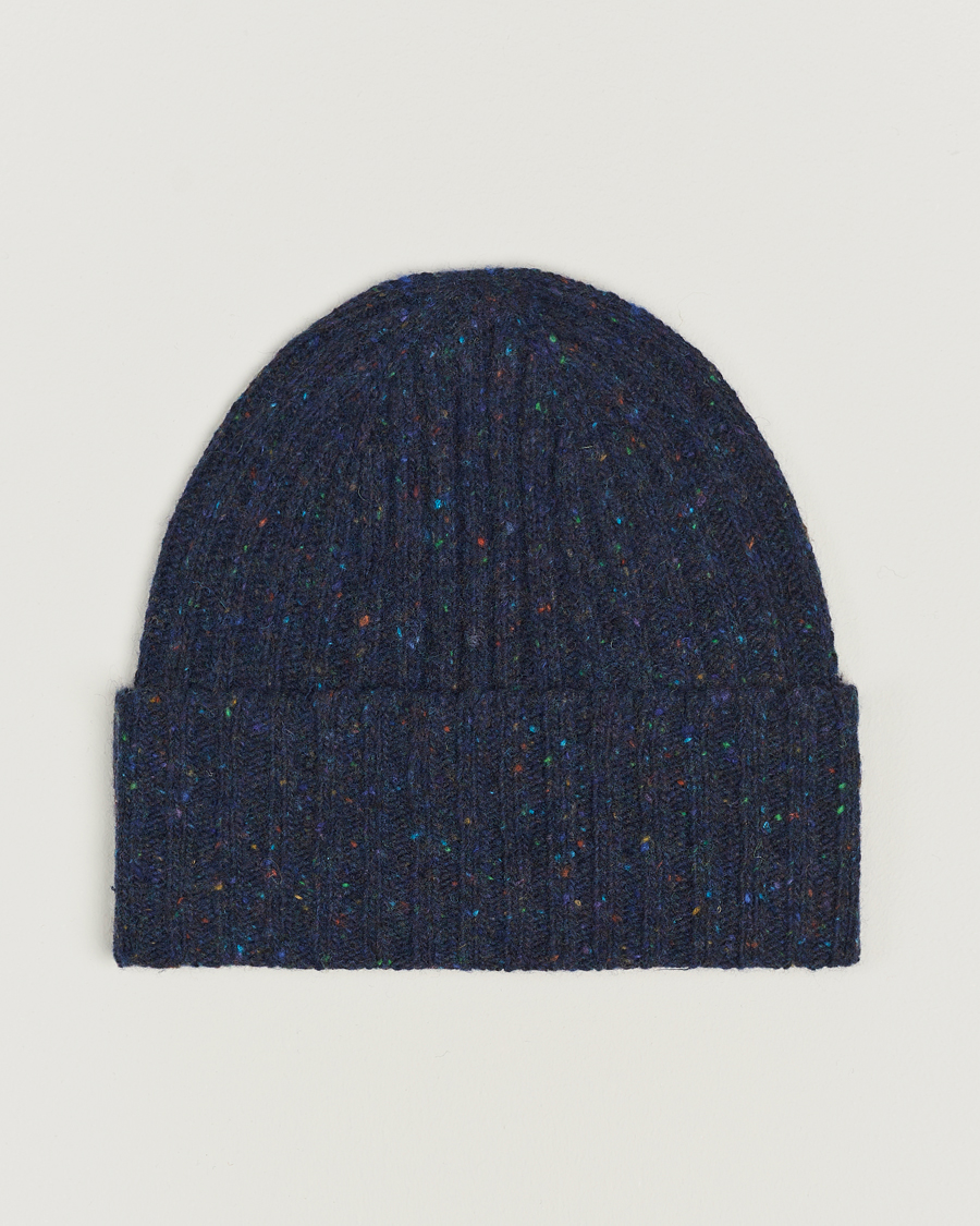 Herren | Eton Wool Blend Donegal Beanie Navy Blue | Eton | Wool Blend Donegal Beanie Navy Blue