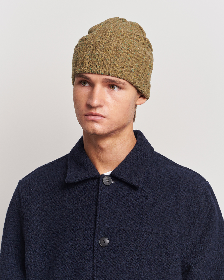 Herren | Eton Wool Blend Donegal Beanie Green | Eton | Wool Blend Donegal Beanie Green
