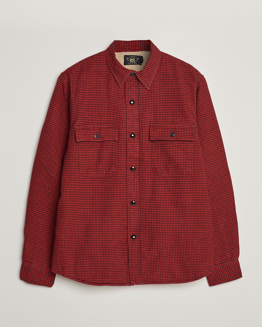 Herren | RRL | RRL | Vermont Shearling Lined Shirt Jacket Red/Black