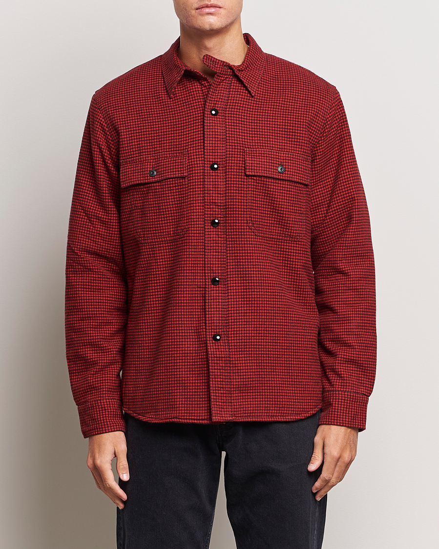 Herren | RRL | RRL | Vermont Shearling Lined Shirt Jacket Red/Black