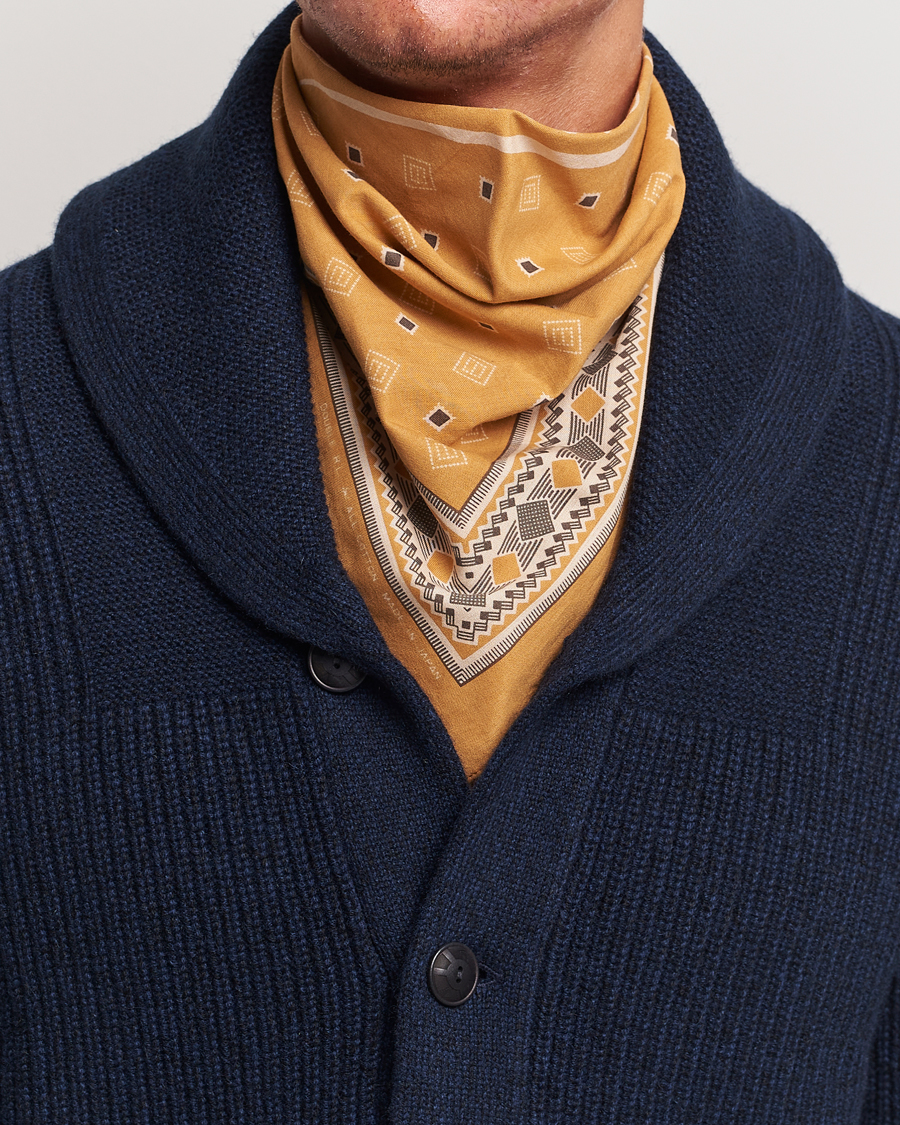 Herren |  | RRL | Diamond Printed Bandana Golden Tan