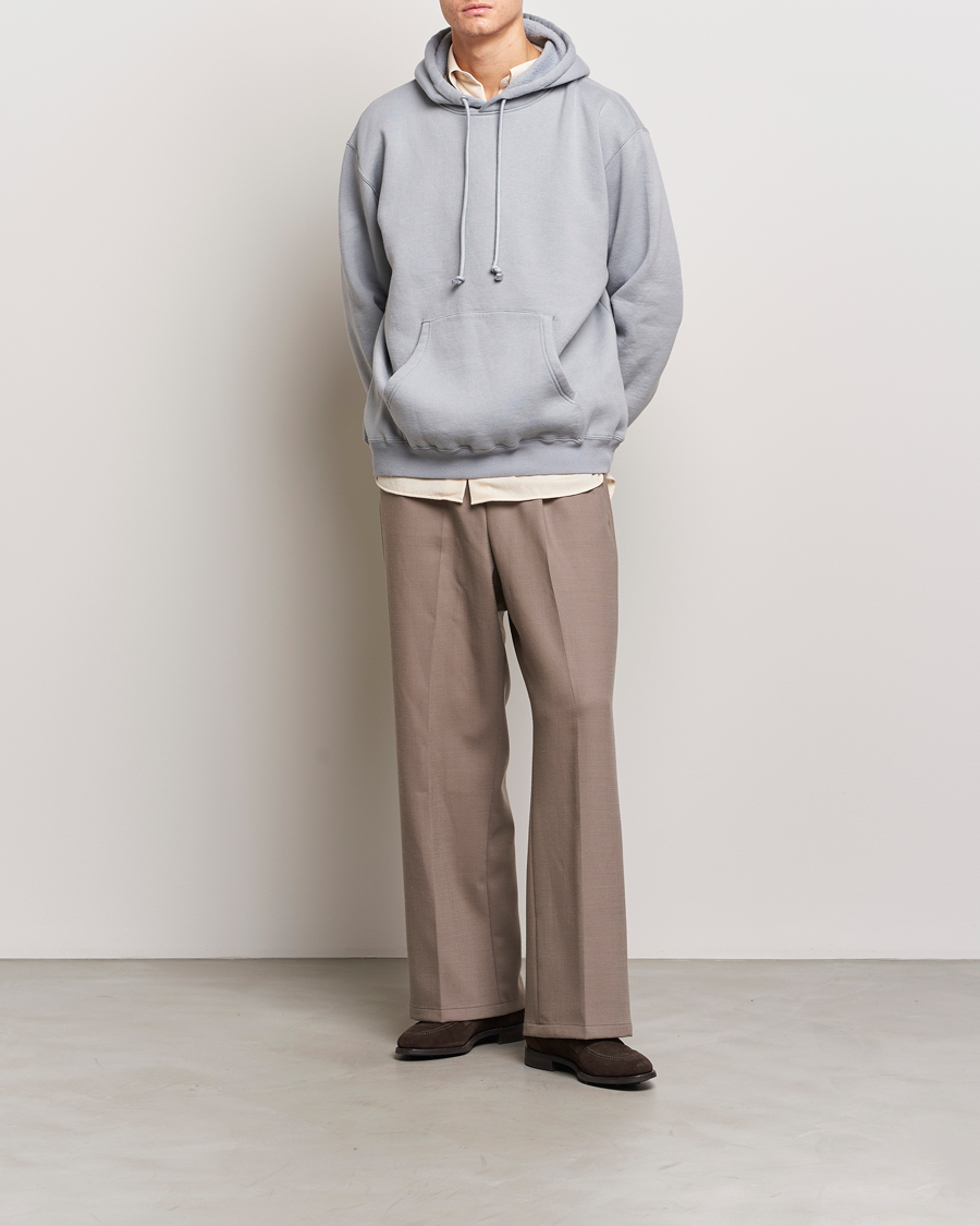 Herren | Pullover | Auralee | Smooth Soft Sweat Hoodie Blue Gray