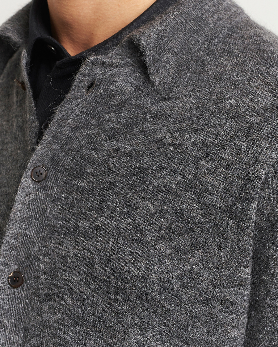 Herren | Pullover | Auralee | Kid Mohair Knit Cardigan Charcoal