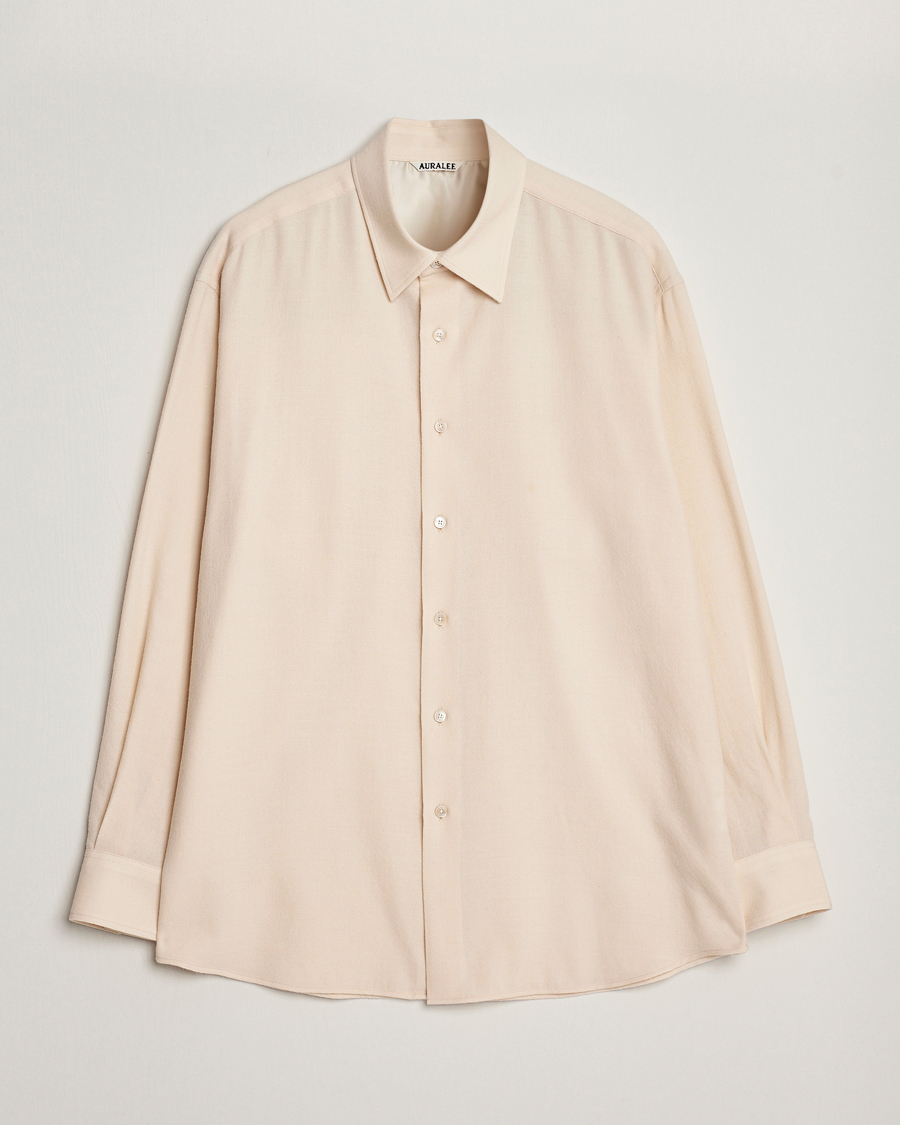 Herren | Hemden | Auralee | Viyella Wool Shirt Ivory