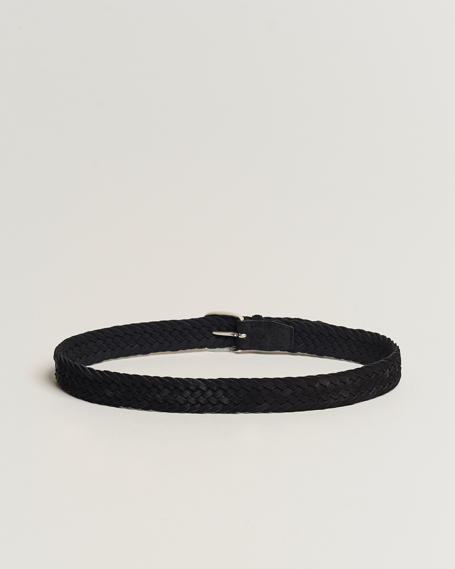 Herren | Neue Produktbilder | Orciani | Braided Suede Belt 3,5 cm Black