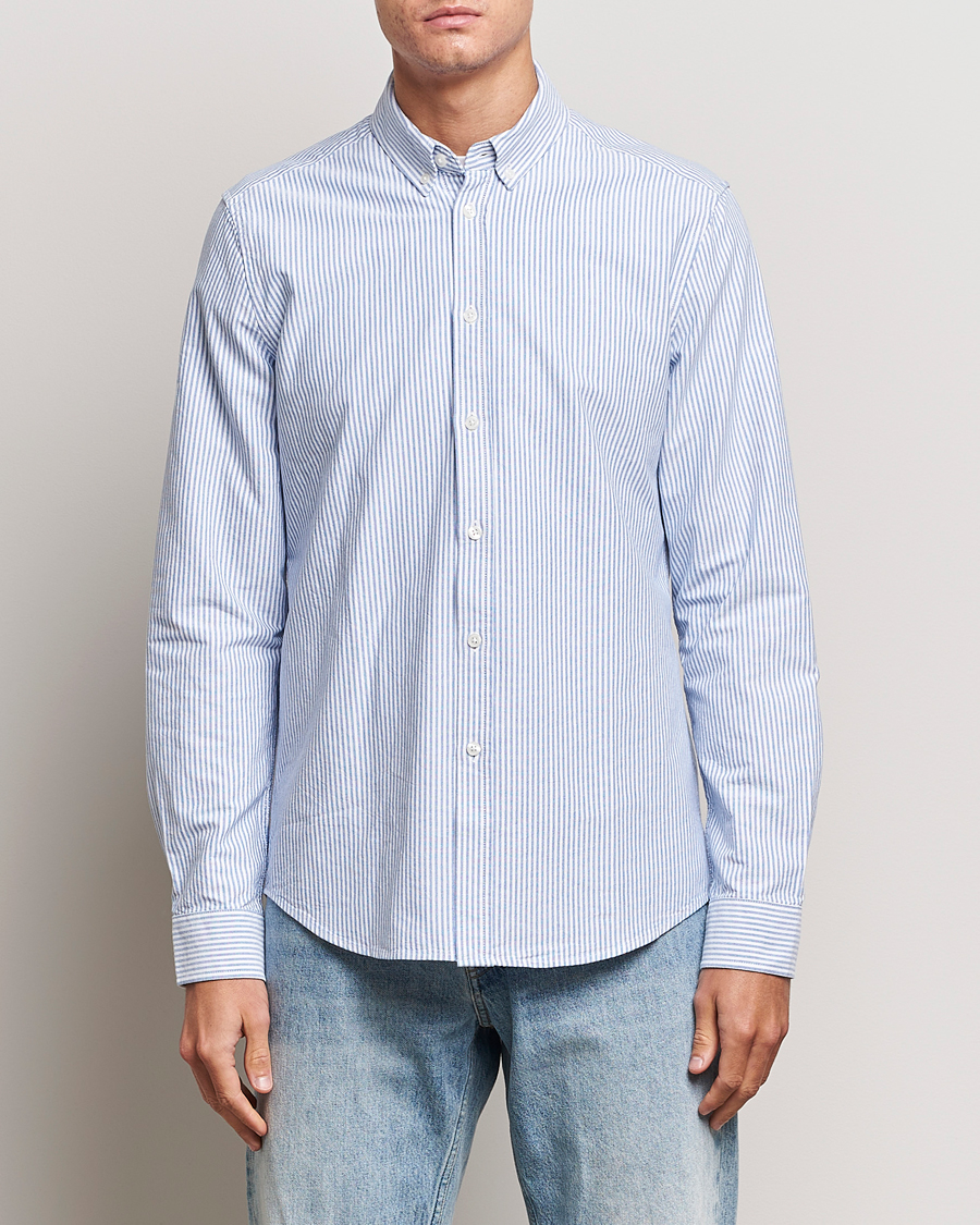 Herren | Contemporary Creators | Samsøe Samsøe | Liam Striped Button Down Shirt  Blue/White