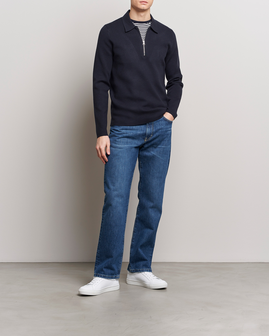 Herren | Pullover | Samsøe Samsøe | Guna Half Zip Sky Captain
