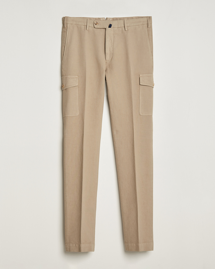 Herren |  | Incotex | Slim Fit Cotton Cargo Pocket Trousers Beige