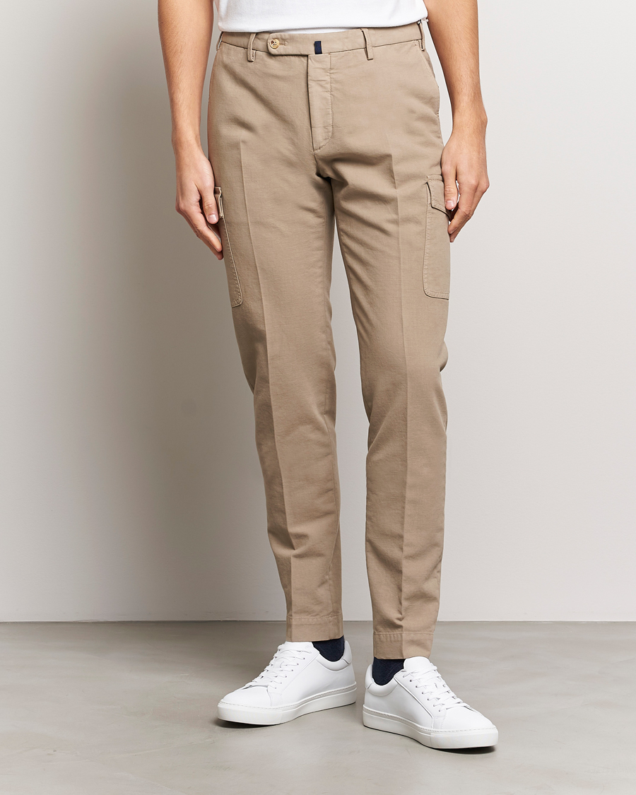 Herren | Incotex | Incotex | Slim Fit Cotton Cargo Pocket Trousers Beige