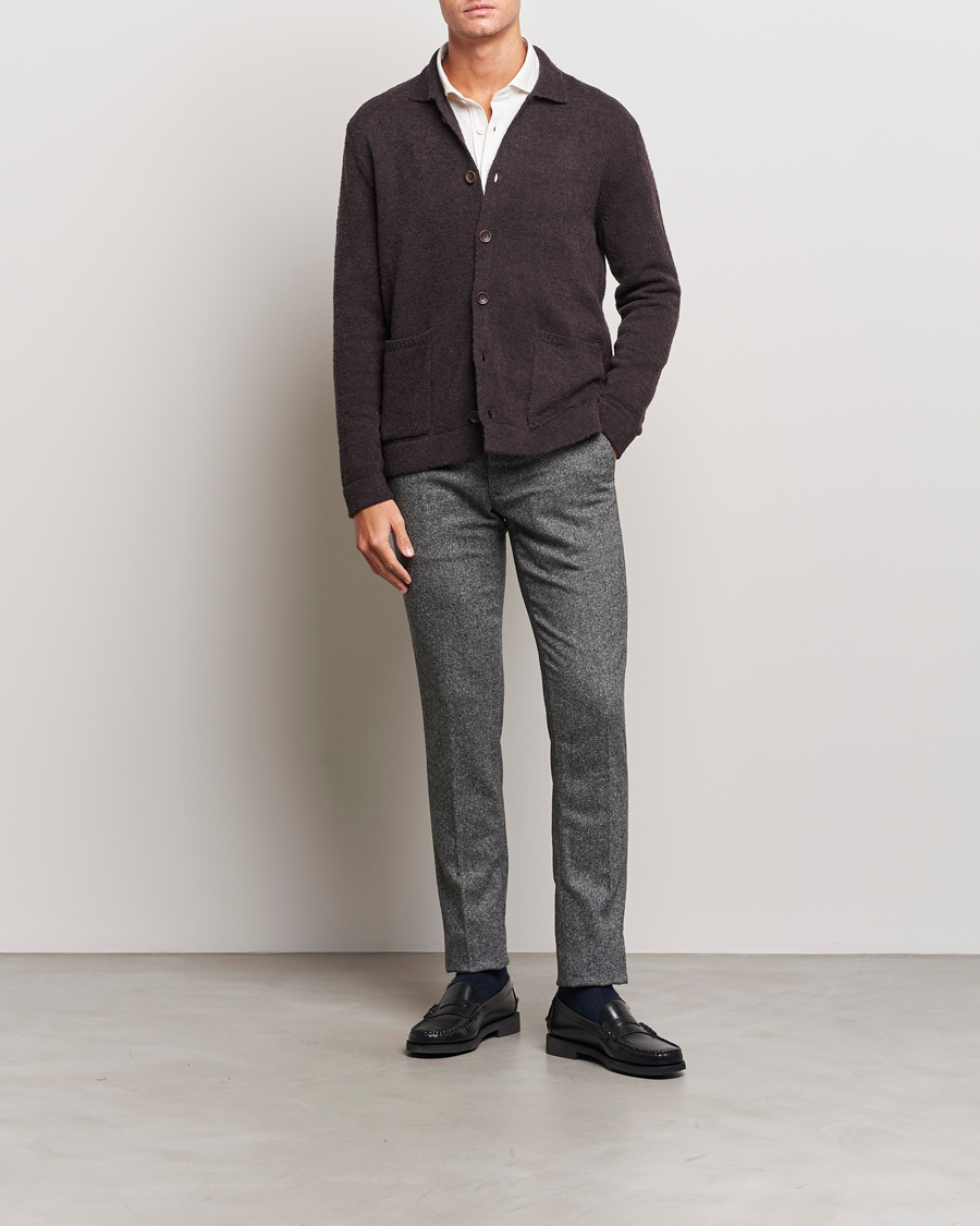 Herren | Hosen | Incotex | Slim Fit Washed Wool/Silk Slacks Grey Melange