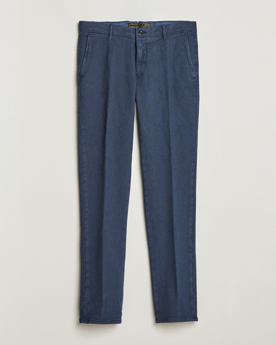 Herren | Hosen | Incotex | Slim Fit Overdyed Microstructure Slacks Dark Blue