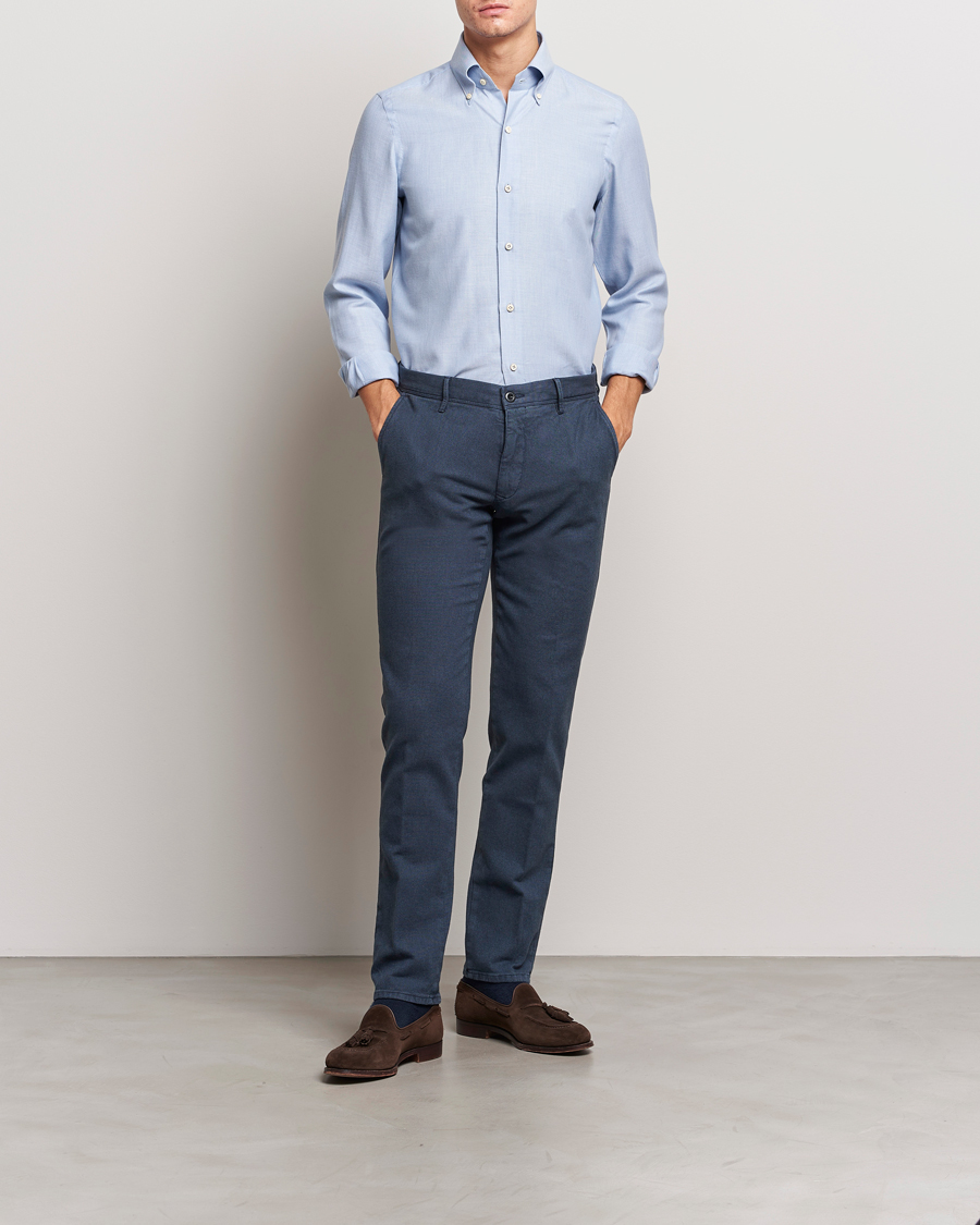 Herren | Hosen | Incotex | Slim Fit Overdyed Microstructure Slacks Dark Blue
