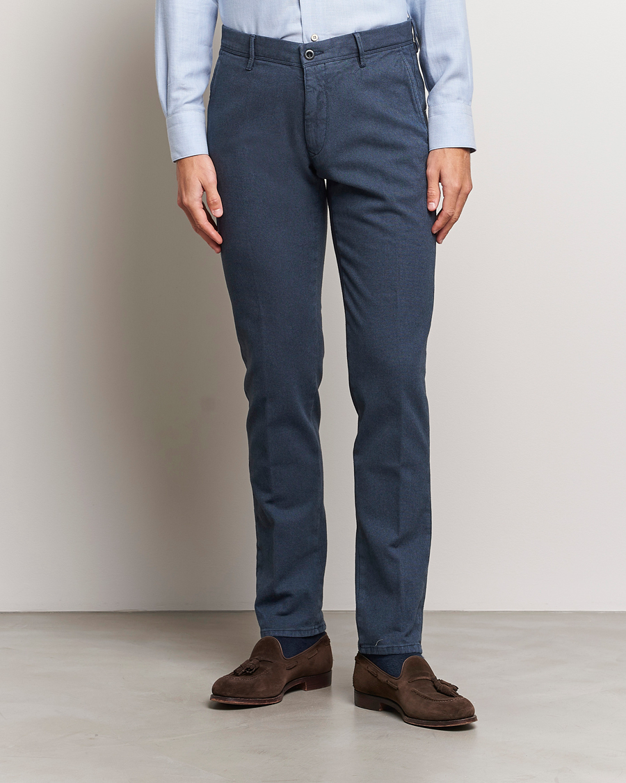 Herren | Incotex | Incotex | Slim Fit Overdyed Microstructure Slacks Dark Blue