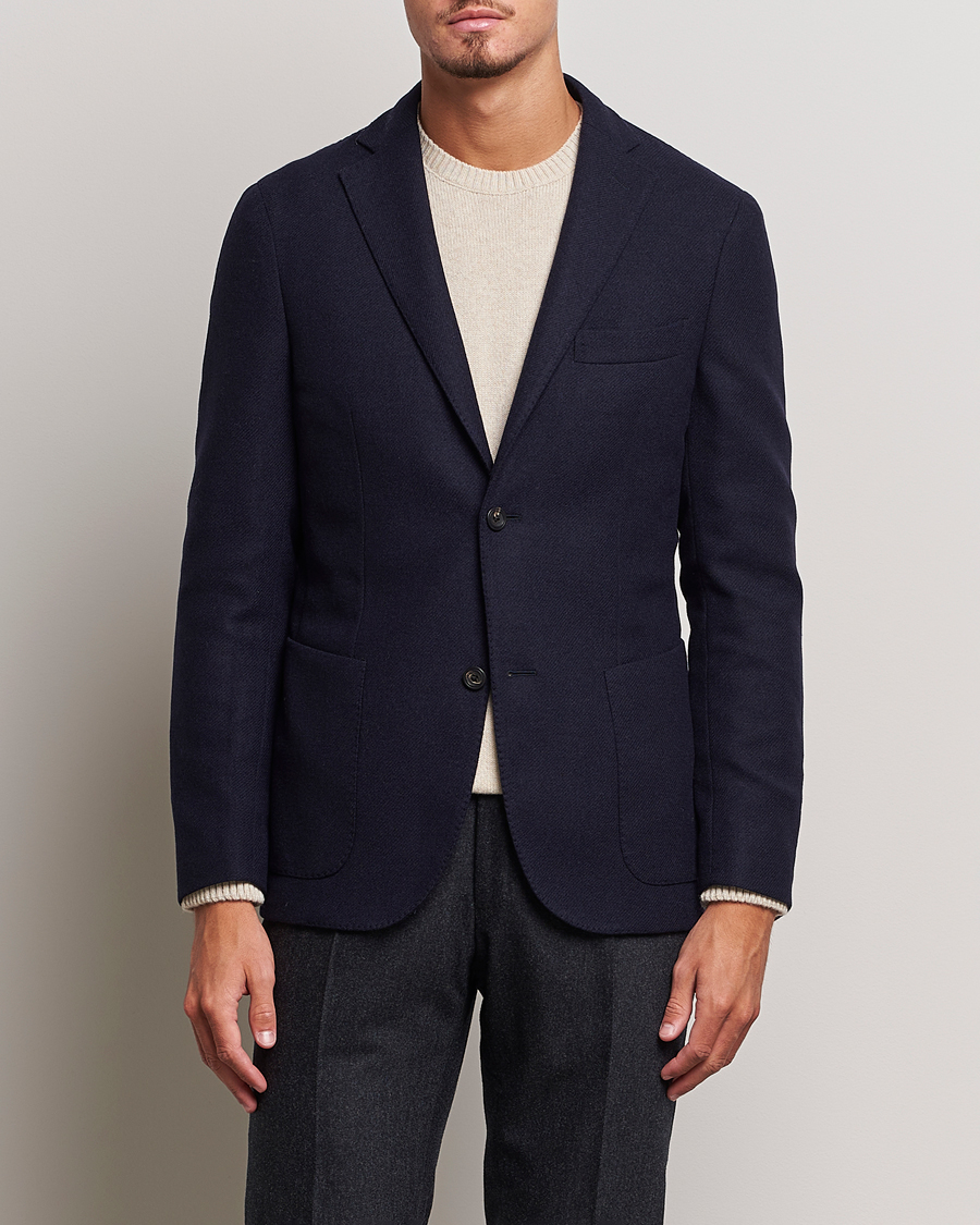 Herren | Wollsakko | Incotex | Montedoro Unconstructed Wool/Cashmere Blazer Navy